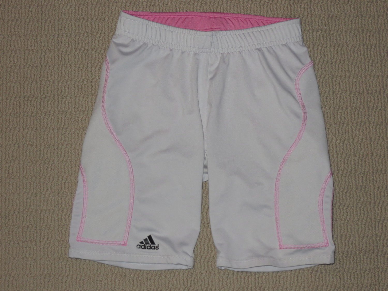 Girls Adidas Climalate Base Layer Compression Padded Shorts Youth Large White