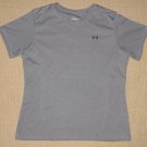 Womens Under Armour Athletic Fitness Workout Short Sleeve SS Shirt Medium Gray