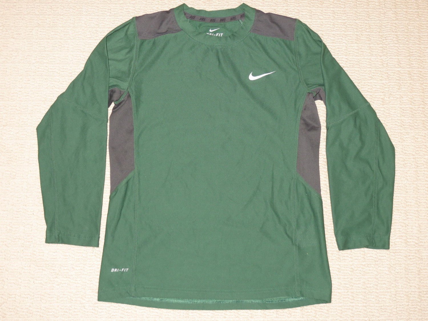 Womens Nike Dri-fit Run Running Athletic Fitness Long Sleeve Shirt Medium Green