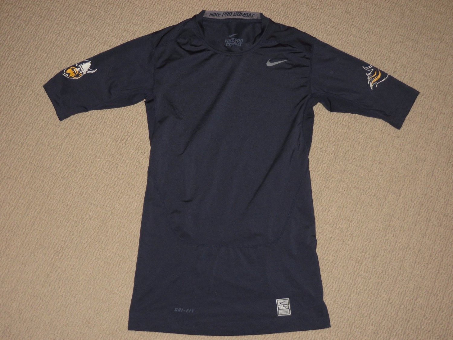 Boys Nike Pro Combat Dri-Fit Compression Short Sleeve SS Shirt Youth Medium Blue