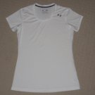 Womens Under Armour Heatgear Fitted Short Sleeve SS Shirt MD Medium White