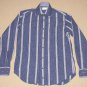 Mens Bugatchi Uomo Long Sleeve Dress Button Front Shirt Sz: 8 Striped Blue Gray