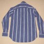 Mens Bugatchi Uomo Long Sleeve Dress Button Front Shirt Sz: 8 Striped Blue Gray