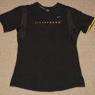 Womens Nike Fit Dry Livestrong Vent Short Sleeve Shirt Large 12-14 Black Yellow