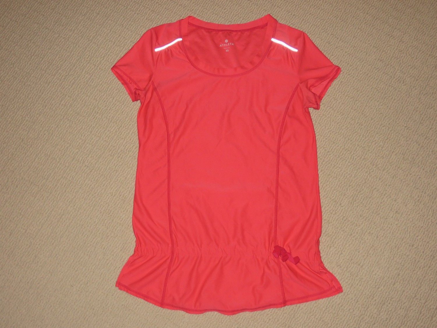 Womens ATHLETAA Wick-It Run Tunic Top Watermelon Pink XS Reflective Pocket