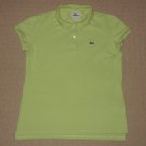 Womens Lacoste Alligator Short Sleeve Casual Polo Shirt Sz 42 Green Cotton Solid