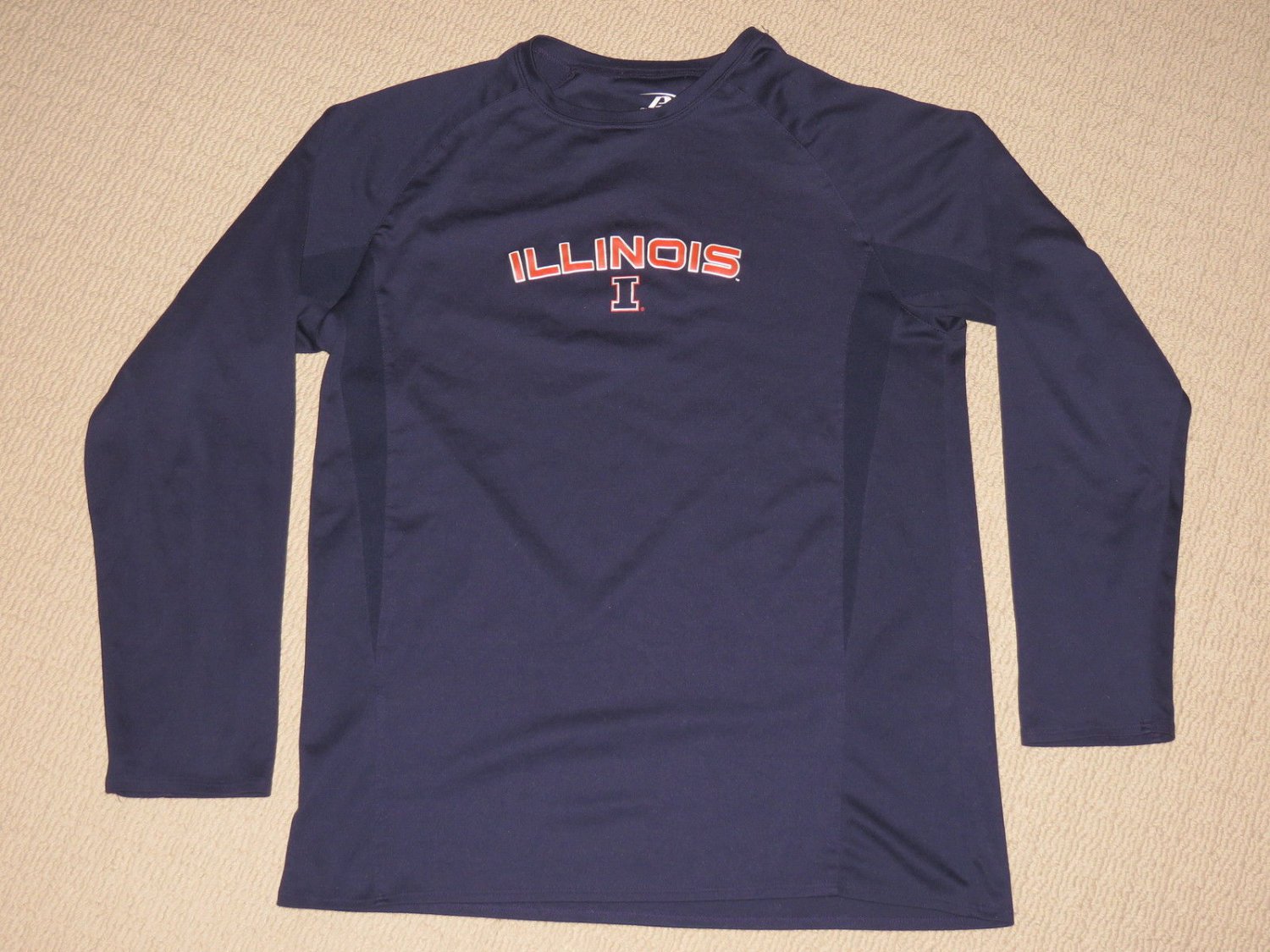 NCAA Illinois Fighting Illini Long Sleeve LS Shirt Adult Large Blue Pro Player