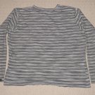 Womens Columbia Long Sleeve Shirt Knit Top XLarge XL Striped Black Gray White