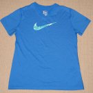 Girls The Nike Tee Dri-Fit Athletic Cut Short Sleeve SS Shirt Youth XLarge Blue