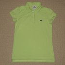 Womens Lacoste Short Sleeve SS Casual Polo Shirt Blouse Sz 36 Green Small Cotton