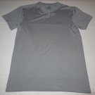 Womens Under Armour UA Short Sleeve SS Shirt Top V-Neck MD Medium Gray Athletic