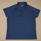 Womens Ashworth Weather Systems Short Sleeve SS Golf Polo Shirt Large Blue Poly.