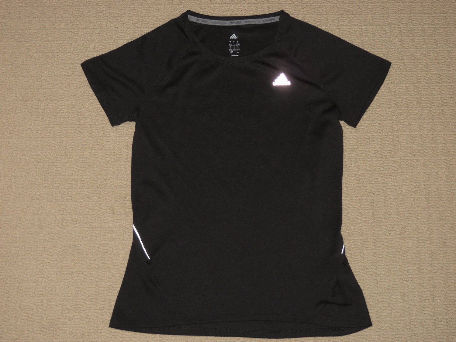 Womens Adidas Climalite "Keeps You Dry" Short Sleeve Shirt Small Black Athletic