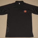 NFL Football Cincinnati Bengals SS Golf Polo Shirt Medium Team Apparel Black