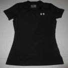 Girls Under Armour Heatgear Fitted Short Sleeve SS Shirt Youth Medium YMD Black