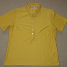 Womens Greg Norman Play Dry Short Sleeve SS Golf Polo Shirt L Large Yellow Poly.