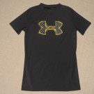 Boys Under Armour Heatgear Compression Short Sleeve Shirt Youth Large YLG Black