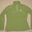 Womens The North Face Microvelour 1/4 Zip Fleece Pullover XS Extra Small Green