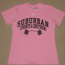 Womens Under Armour Loose Suburban Strength & Conditioning Shirt SM Small Pink