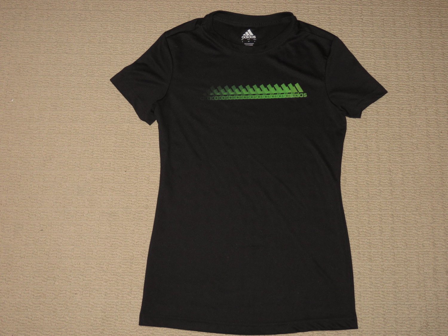 Womens Adidas Climalite Athletic Running Fitness Short Sleeve Shirt Small Black