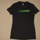 Womens Adidas Climalite Athletic Running Fitness Short Sleeve Shirt Small Black