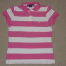 Womens Ralph Lauren Sport Short Sleeve SS Polo Shirt Small Striped Pink White