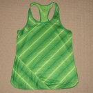 Womens Adidas Climalite Racerback Tank Top Medium Green Striped Athletic Yoga