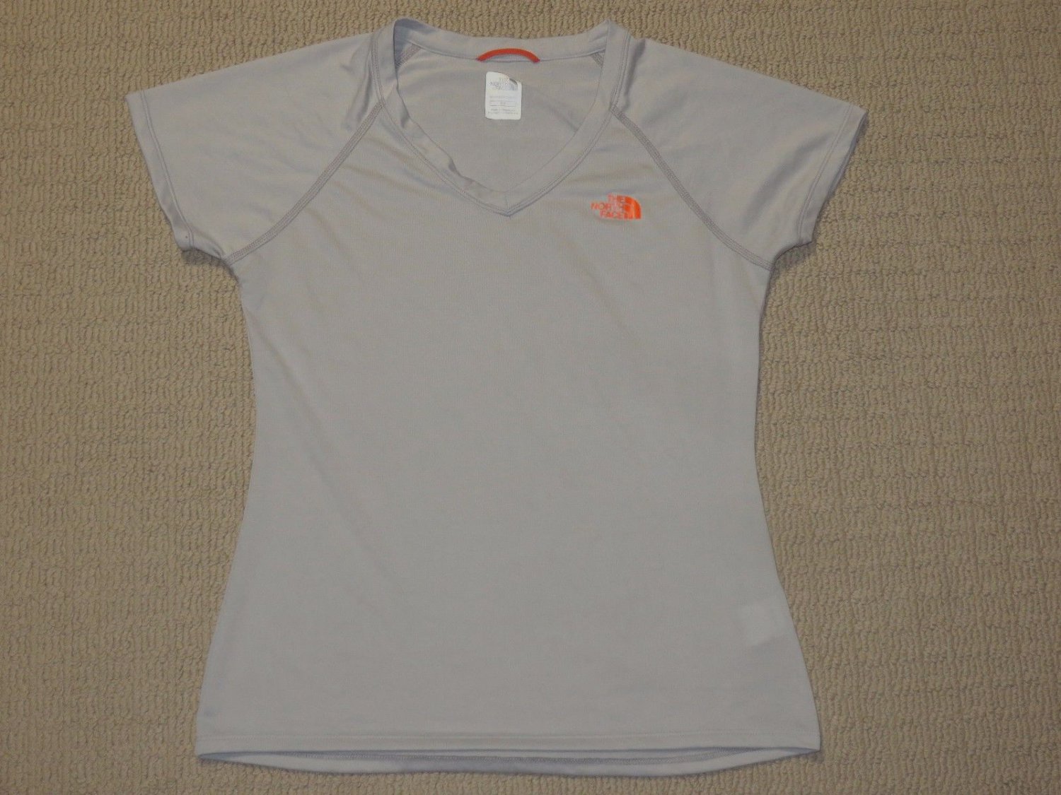 Womens The North Face Short Sleeve SS Shirt TOP Small Gray Outdoor Hiking Active