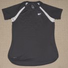 Womens Nike Dri-Fit Athletic Running Workout Short Sleeve SS Shirt Medium Gray