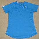 Womens Nike Dri-Fit Miller Running Short Sleeve SS Shirt Top XL Blue Athletic
