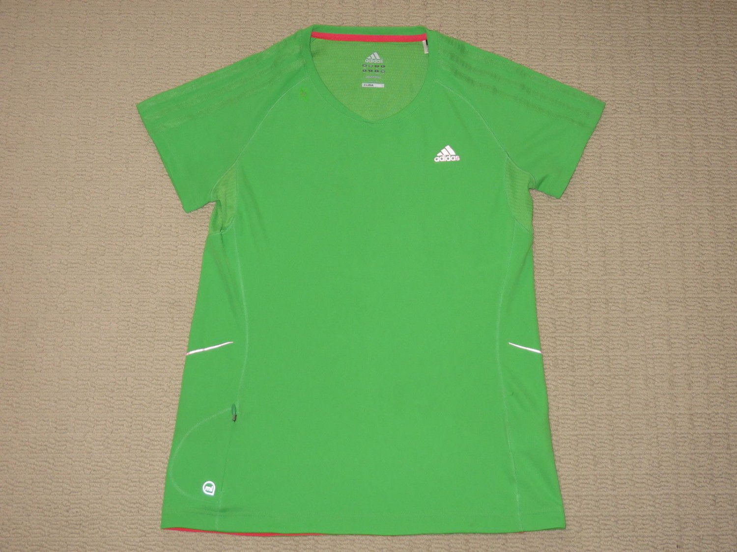 Womens Adidas MI Pocket Supernova Climacool Athletic Shirt Top L Large Green