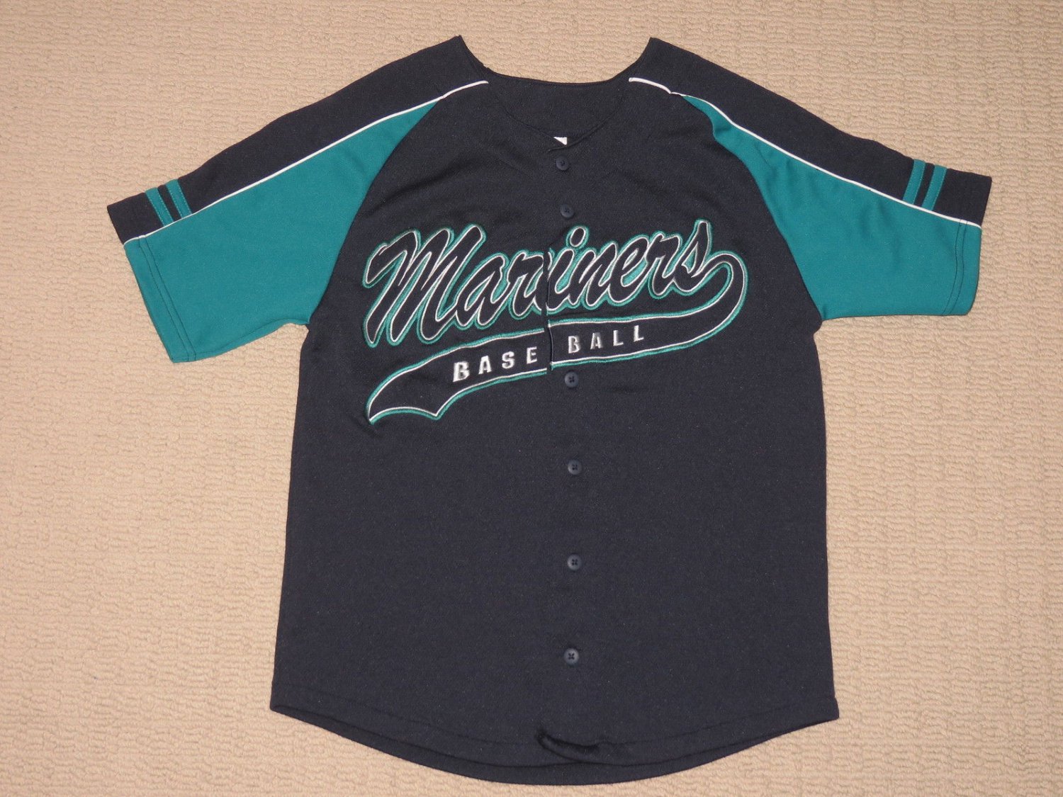 MLB Baseball Seattle Mariners Jersey Youth Medium 10-12 Genuine Merchandise Blue