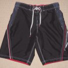Mens Speedo Board Surf Swim Long Shorts Trunk Bathing Suit Small Black 2 Pockets