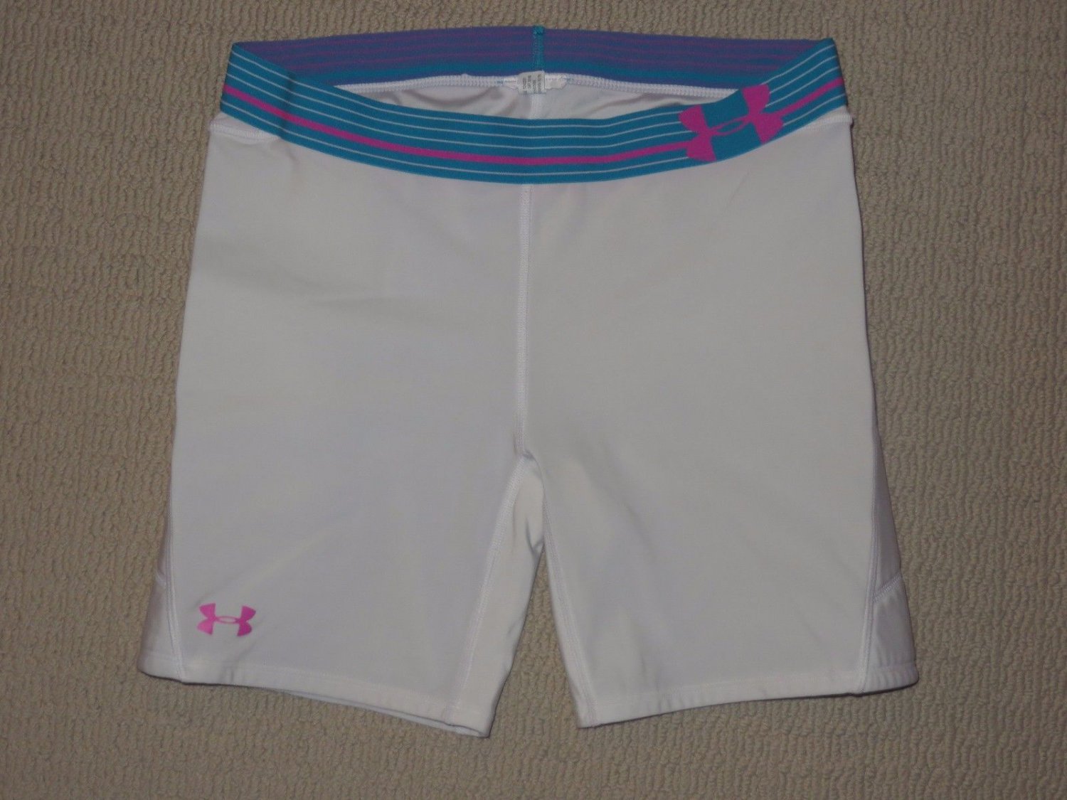 Womens Under Armour Padded Sliding Base Layer Compression Shorts Large White