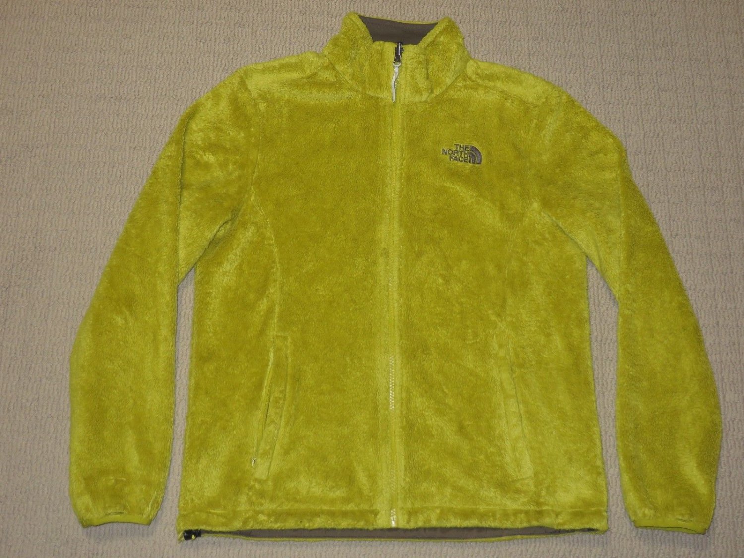 Womens The North Face Full Zip Osito Fleece Jacket Coat M Medium Yellow Mustard