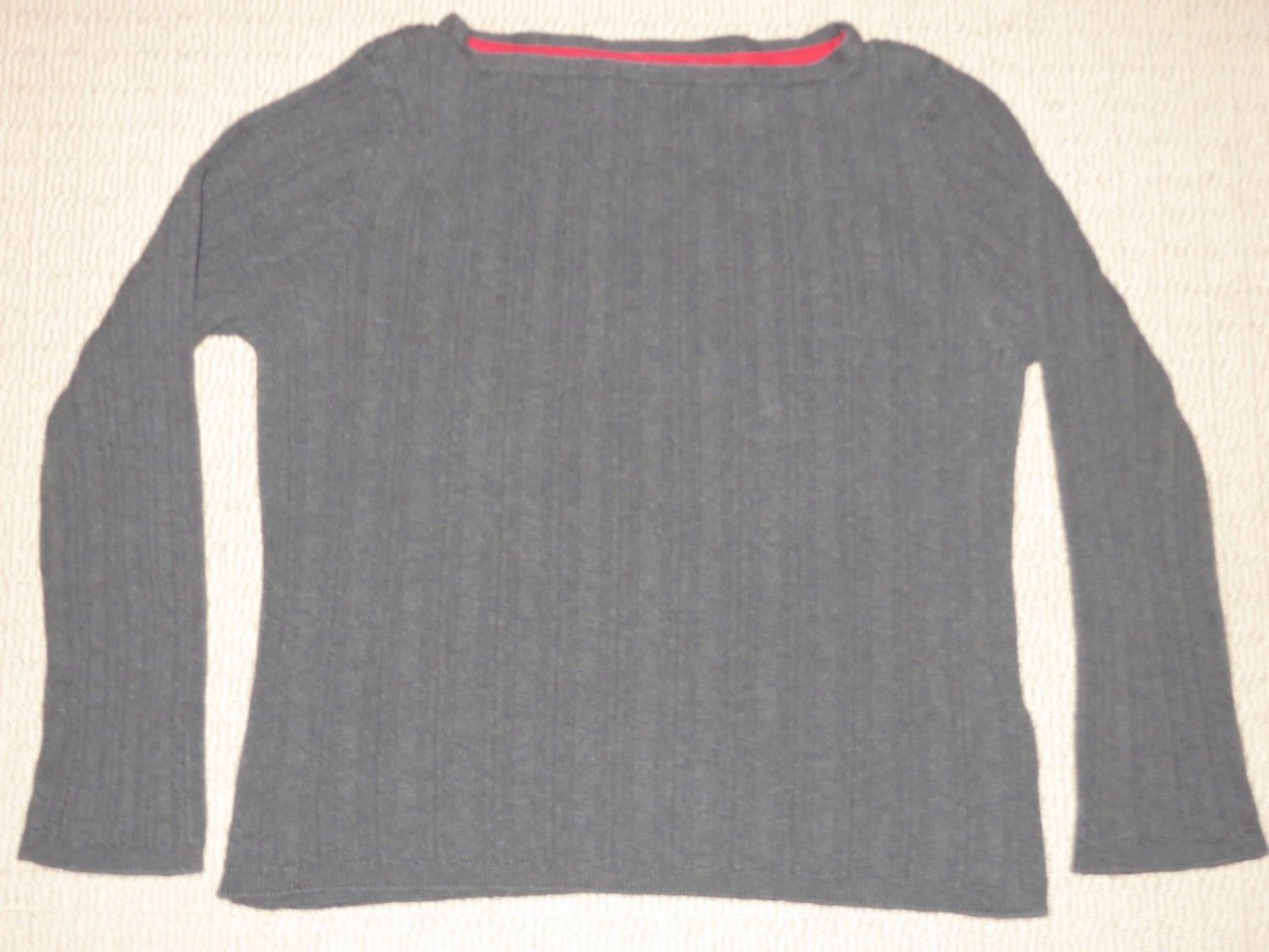 Womens Tommy Hilfiger Cable Long Sleeve Shirt Knit Top Blouse Sweater XL Gray