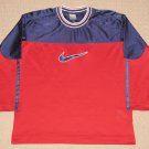 Boys Nike Swoosh Logo Long Sleeve LS Shirt Youth Medium 10-12 Red Blue Athletic
