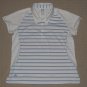 Womens Adidas Climacool Cap Sleeve Golf Tennis Polo Shirt Large Striped White