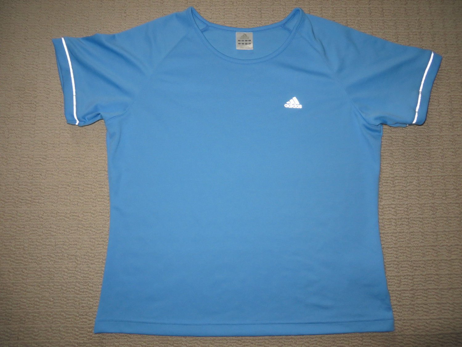 Womens Adidas Climalite Running Work Out Athletic Fitness Yoga Shirt Large Blue