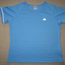 Womens Adidas Climalite Running Work Out Athletic Fitness Yoga Shirt Large Blue