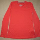 Womens Nike Dri-Fit Regular Fit Athletic Workout Long Sleeve LS Shirt XS Orange