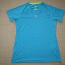 Womens Adidas Climalite Techfit Athletic Running Short Sleeve Shirt Large Blue