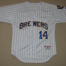 MLB Vintage Milwaukee Brewers Casey McGehee #14 Sewn Jersey Sz: 48 Majestic
