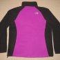 Womens The North Face Full Zip Fleece Jacket Coat Large Black Purple 2 Pockets