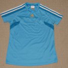 Girls Adidas Short Sleeve SS Shirt Youth Large Blue Athletic Fitness Workout