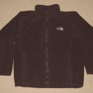 Womens The North Face Full Zip Fleece Jacket Coat Medium Brown 2 Pockets