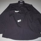 Mens Calvin Klein Long Sleeve Button Shirt 17.5 / 34-35 Black Purple Stripes