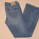 Womens American Eagles Boyfriend 77 Flare Boot Cut Jeans Sz 10 Short Medium Wash