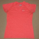 Womens Under Armour Heatgear Semi-Fitted Short Sleeve Shirt V Neck Medium Pink