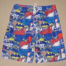 Mens DC Comics Batman Board Surf Swim Long Shorts Trunk Bathing Suit Sz: Large